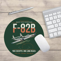 Thumbnail for F-82B Twin Mustang design on dark green round mouse pad