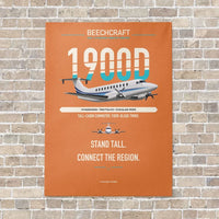 Thumbnail for Beechcraft 1900D vertical canvas print - no frame - orange background