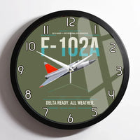 Thumbnail for F-102A Delta Dagger design on green army framed wall clock