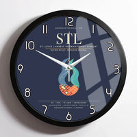 Thumbnail for St. Louis Lambert International Airport STL Wall-Clock Framed - Navy Blue