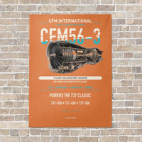 Thumbnail for CFM56-3 vertical canvas print - no frame - orange background