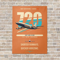 Thumbnail for Boeing 720B vertical canvas print - no frame - orange background
