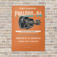 Thumbnail for PW4000-94 vertical canvas print - no frame - orange background