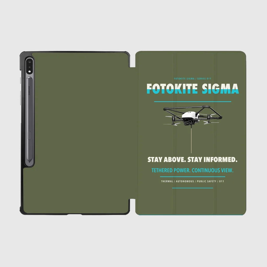 Fotokite Sigma design on green army samsung tablet tablet case