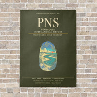Thumbnail for Pensacola International Airport PNS - Canvas Framed - Green Army
