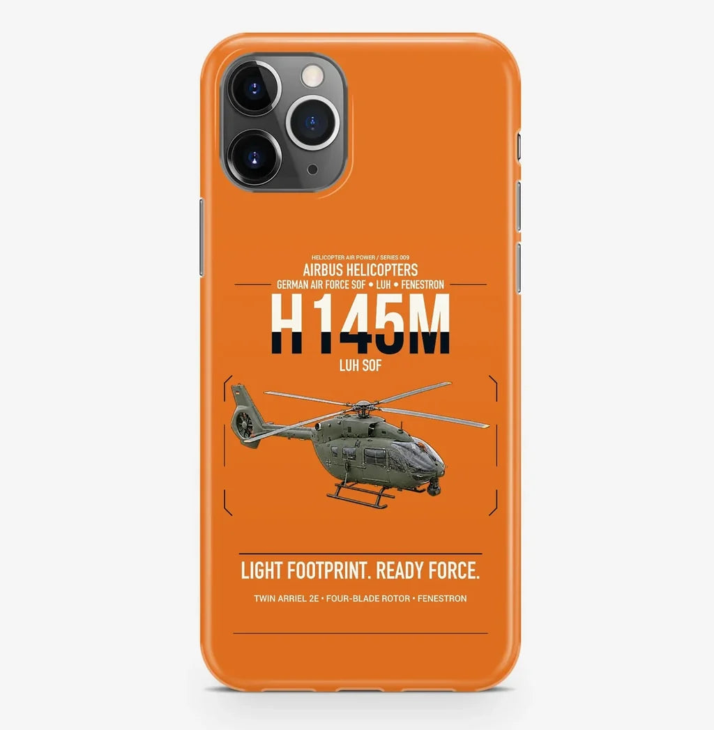 Airbus Helicopters H145M LUH SOF design on orange magsafe iphone case, for iPhone Pro Max