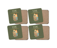 Thumbnail for El Hierro Airport (VDE) design on green army 4 pieces set coaster