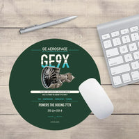 Thumbnail for GE9X design on dark green round mouse pad