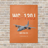Thumbnail for WC-130J Hurricane Hunter vertical canvas print - no frame - orange background