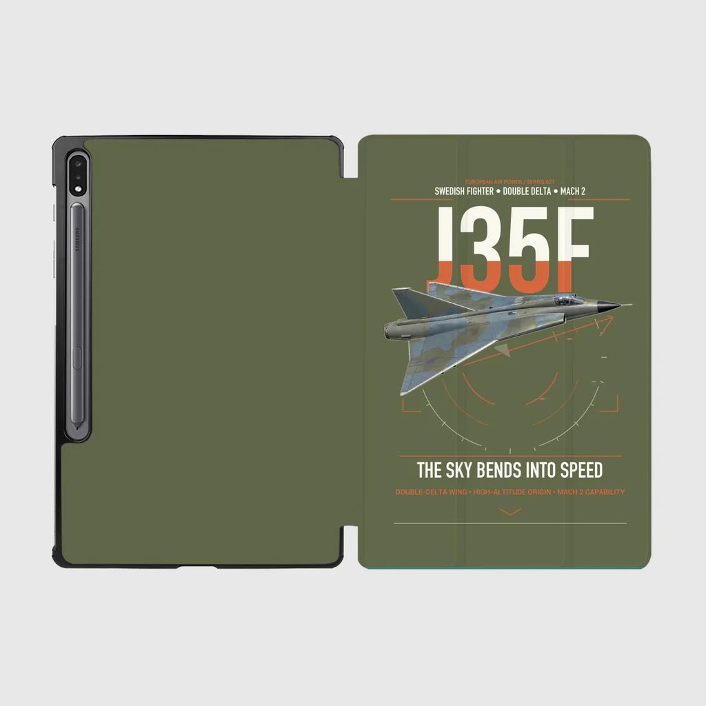 Saab J 35F Draken design on green army samsung tablet tablet case