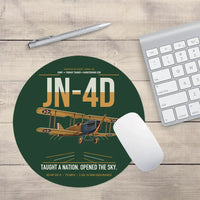 Thumbnail for Curtiss JN-4D Jenny design on dark green round mouse pad
