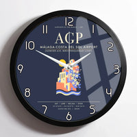 Thumbnail for Malaga-Costa del Sol Airport AGP Wall-Clock Framed - Navy Blue
