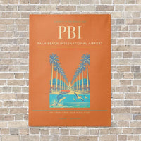 Thumbnail for Palm Beach International Airport PBI vertical canvas print - no frame - orange background