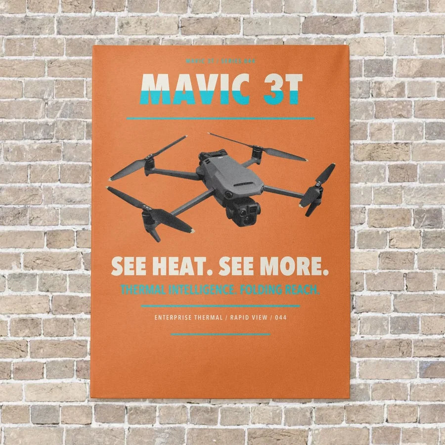 DJI Mavic 3 Thermal vertical canvas print - no frame - orange background