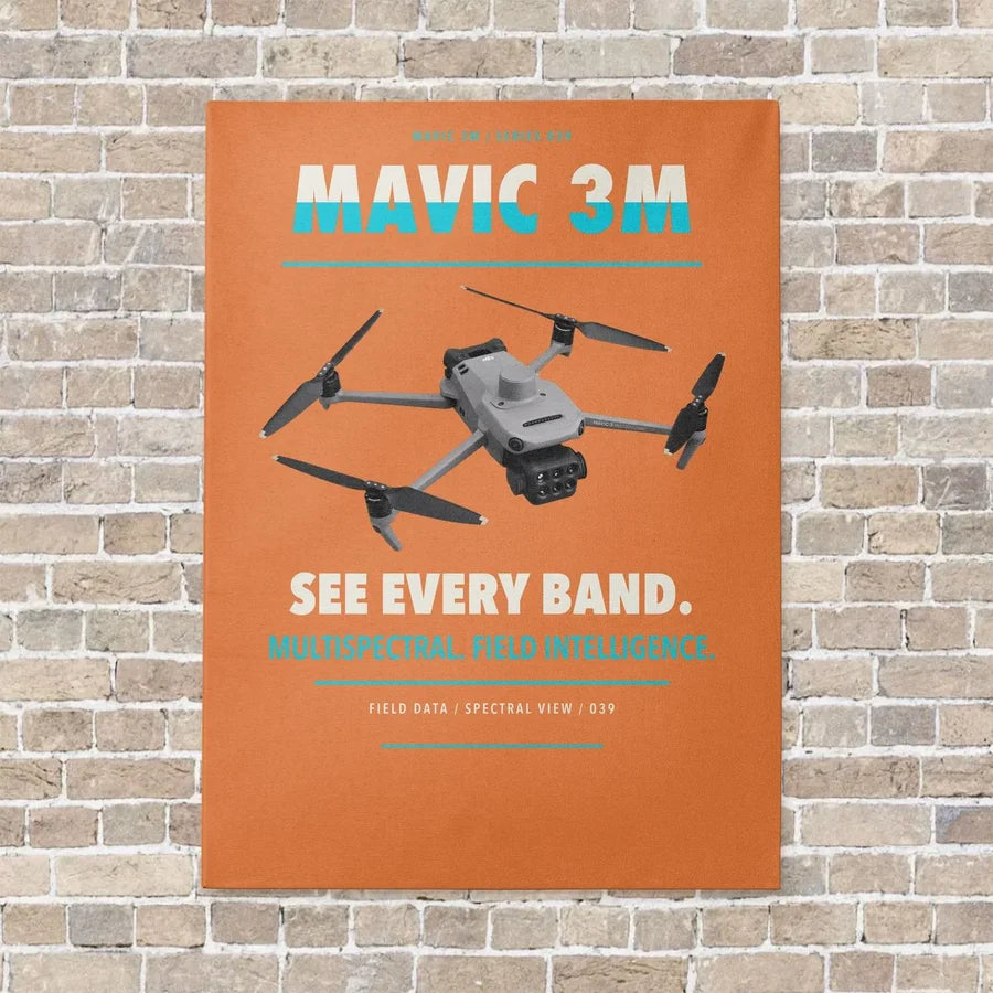 DJI Mavic 3 Multispectral vertical canvas print - no frame - orange background