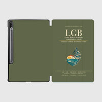 Thumbnail for Long Beach Airport (Daugherty Field) (LGB) design on green army samsung tablet tablet case