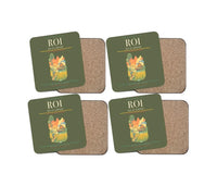Thumbnail for Roi Et Airport (ROI) design on green army 4 pieces set coaster