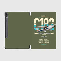 Thumbnail for Cessna 182 Skylane design on green army samsung tablet tablet case