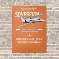 Thumbnail for Cessna Citation Sovereign+ vertical canvas print - no frame - orange background