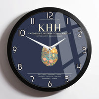 Thumbnail for Kaohsiung International Airport KHH Wall-Clock Framed - Navy Blue