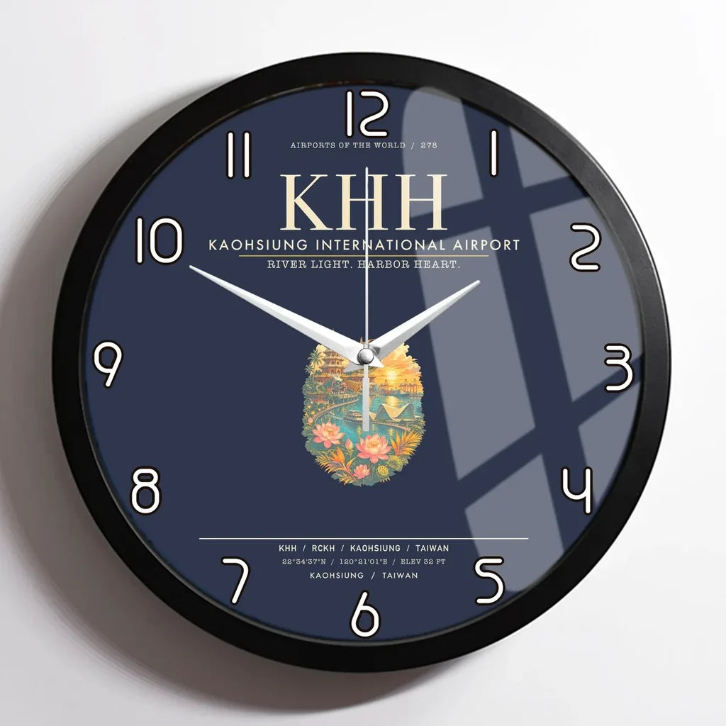 Kaohsiung International Airport KHH Wall-Clock Framed - Navy Blue