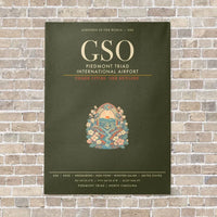 Thumbnail for Piedmont Triad International Airport GSO - Canvas Framed - Green Army