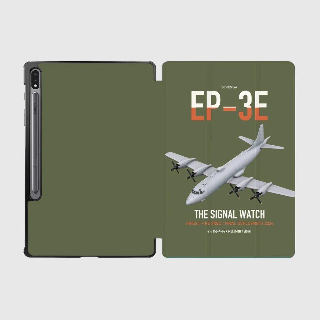 EP-3E ARIES II design on green army samsung tablet tablet case