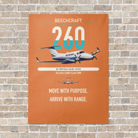 Thumbnail for Beechcraft King Air 260 vertical canvas print - no frame - orange background