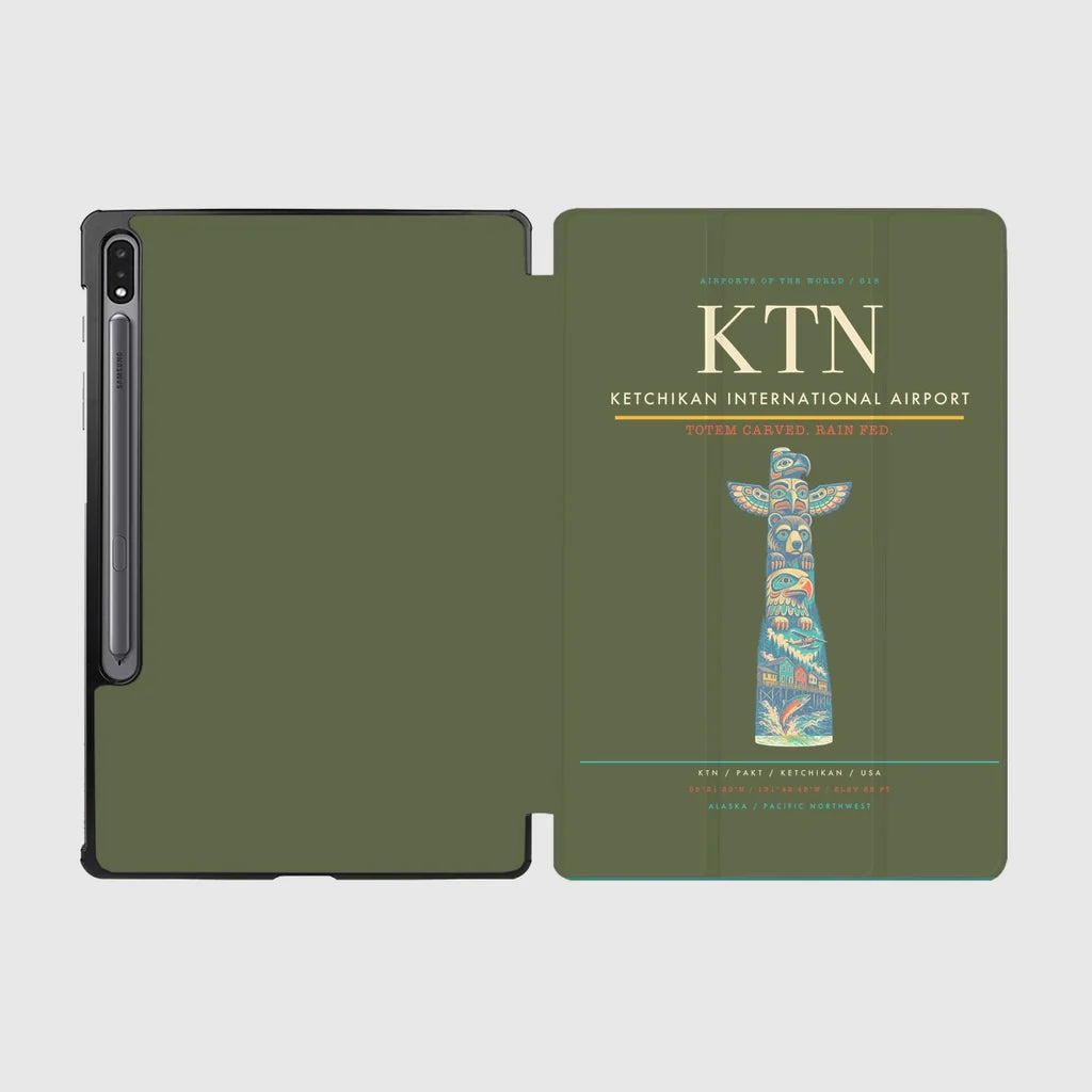 Ketchikan International Airport (KTN) design on green army samsung tablet tablet case