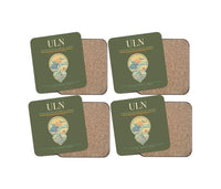 Thumbnail for Chinggis Khaan International Airport (ULN) design on green army 4 pieces set coaster