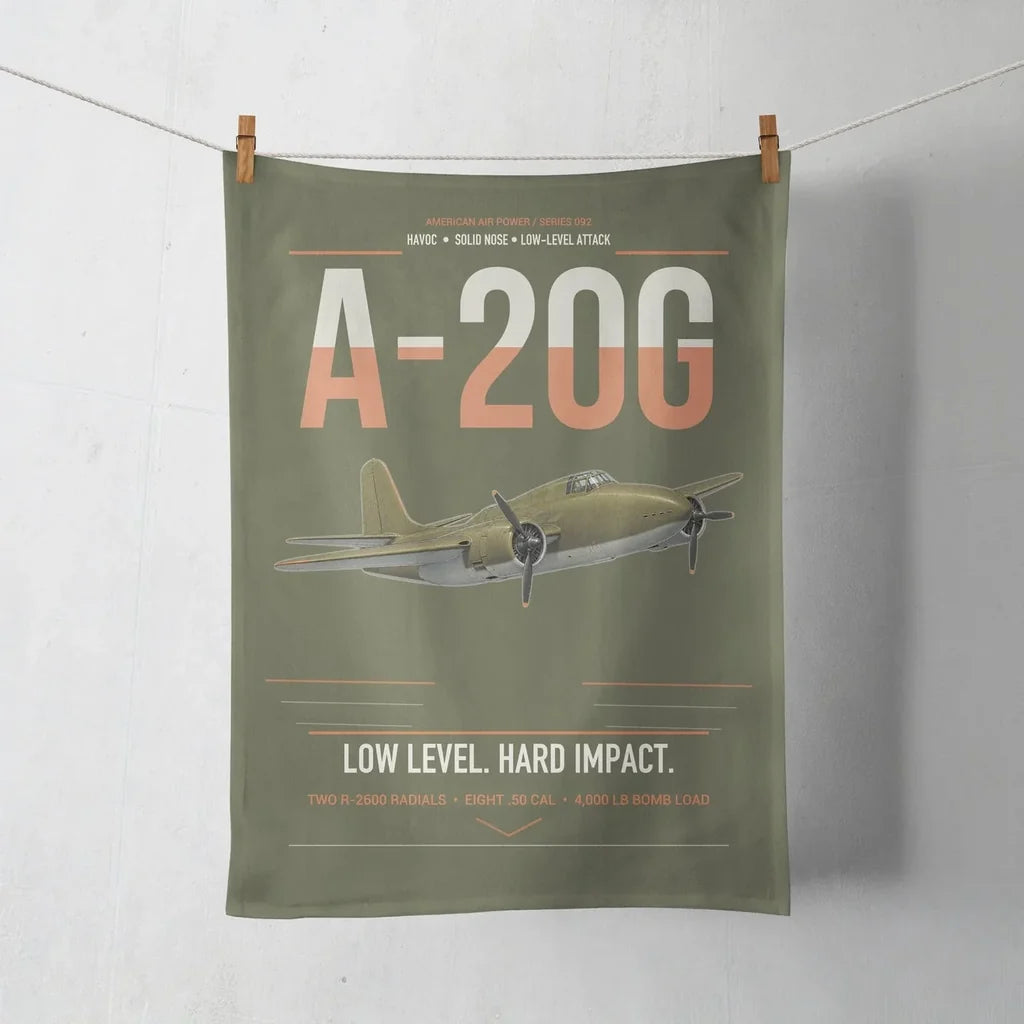 A-20G Havoc design on green army towel