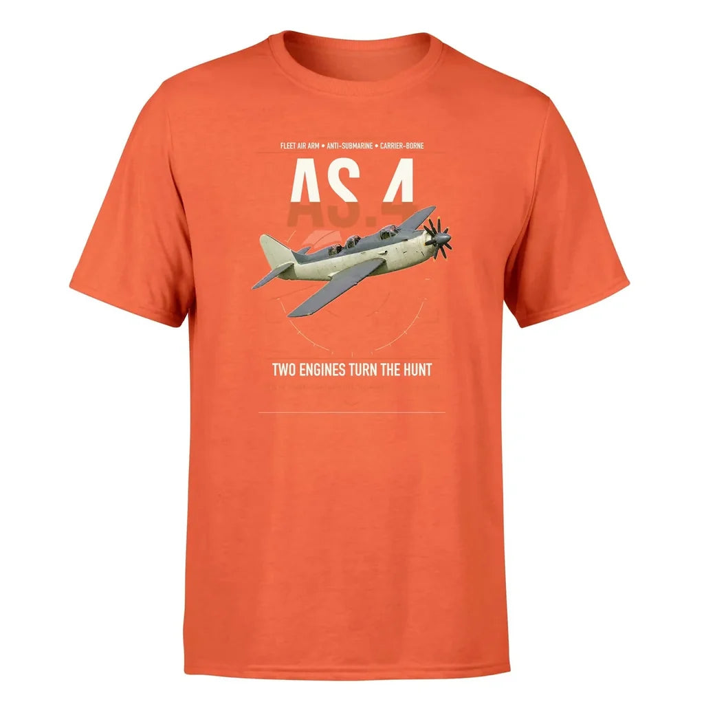 Fairey Gannet AS.4 design on orange t-shirt, single-side print