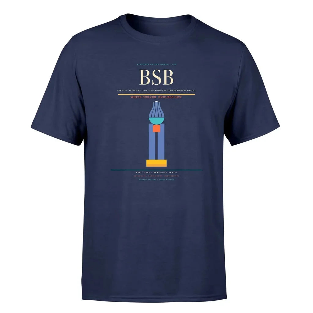Brasilia Airport (BSB) Premium T-Shirt Navy Blue