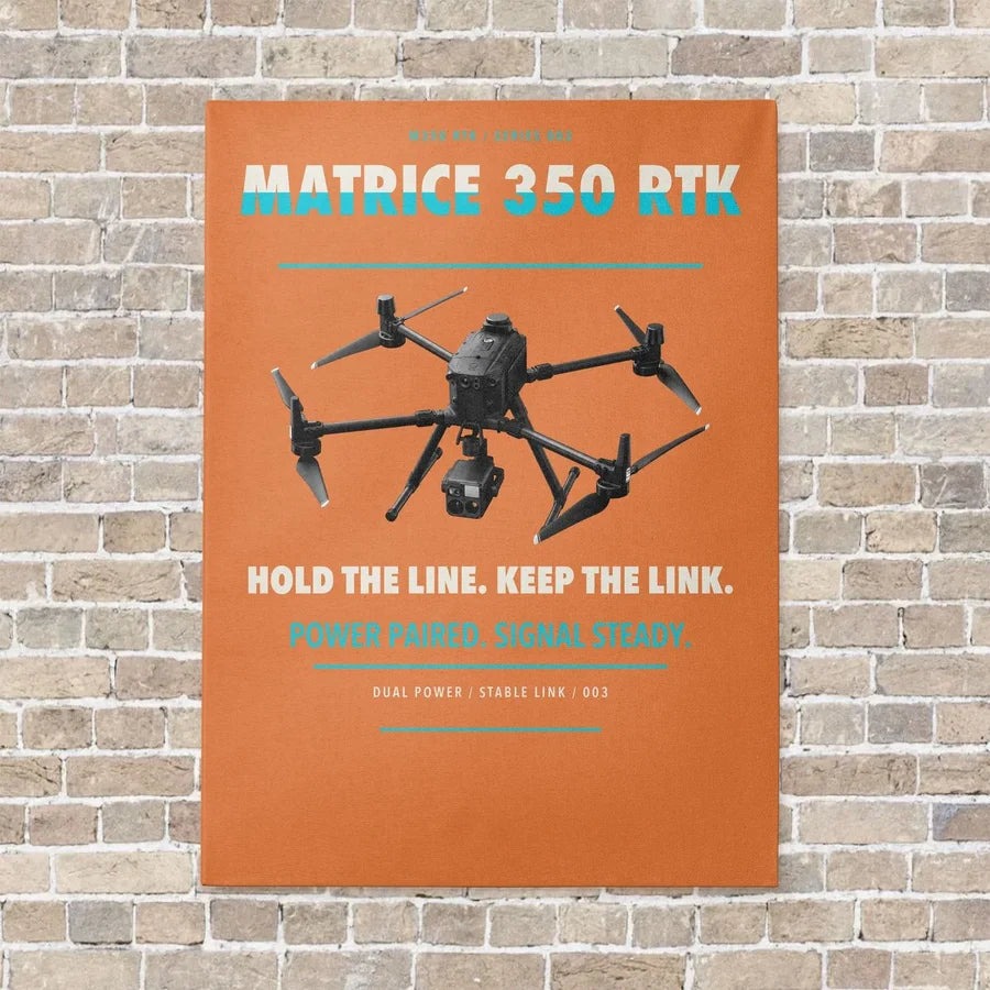DJI Matrice 350 RTK vertical canvas print - no frame - orange background