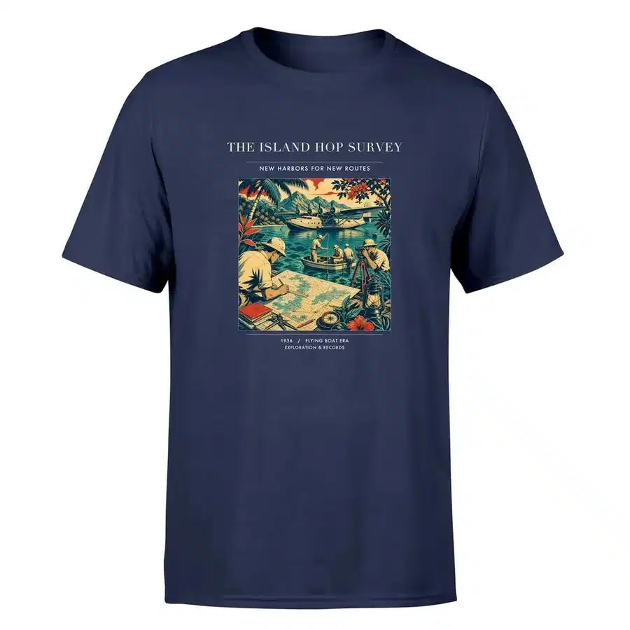 VINTAGE G4209 - The Island Hop Survey - Premium T-Shirt design on navyblue premium t shirt