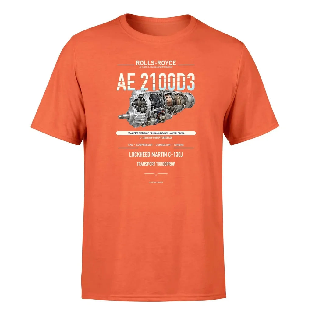 AE 2100D3 design on orange single side