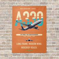 Thumbnail for Airbus A330-900neo vertical canvas print - no frame - orange background