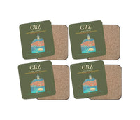 Thumbnail for Graz Airport (GRZ) design on green army 4 pieces set coaster
