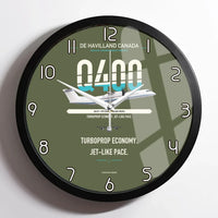 Thumbnail for De Havilland Dash 8-400 design on green army framed wall clock