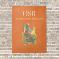 Thumbnail for Leoš Janáček Airport Ostrava OSR vertical canvas print - no frame - orange background