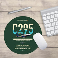 Thumbnail for Airbus C295 Firefighter design on dark green round mouse pad