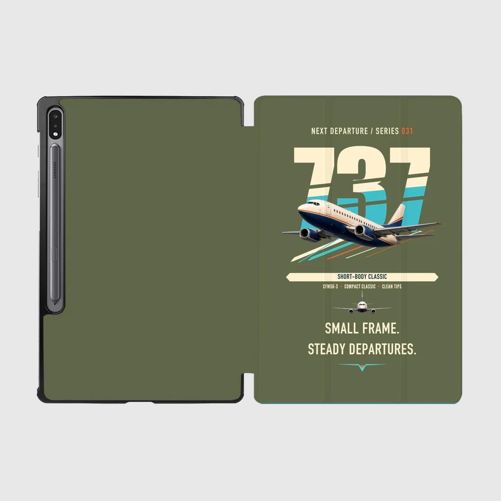 Boeing 737-500 Classic design on green army samsung tablet tablet case