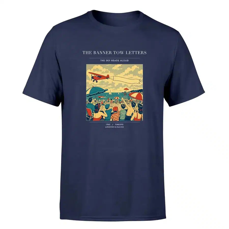 VINTAGE G4472 - The Banner Tow Letters - Premium T-Shirt design on navyblue premium t shirt