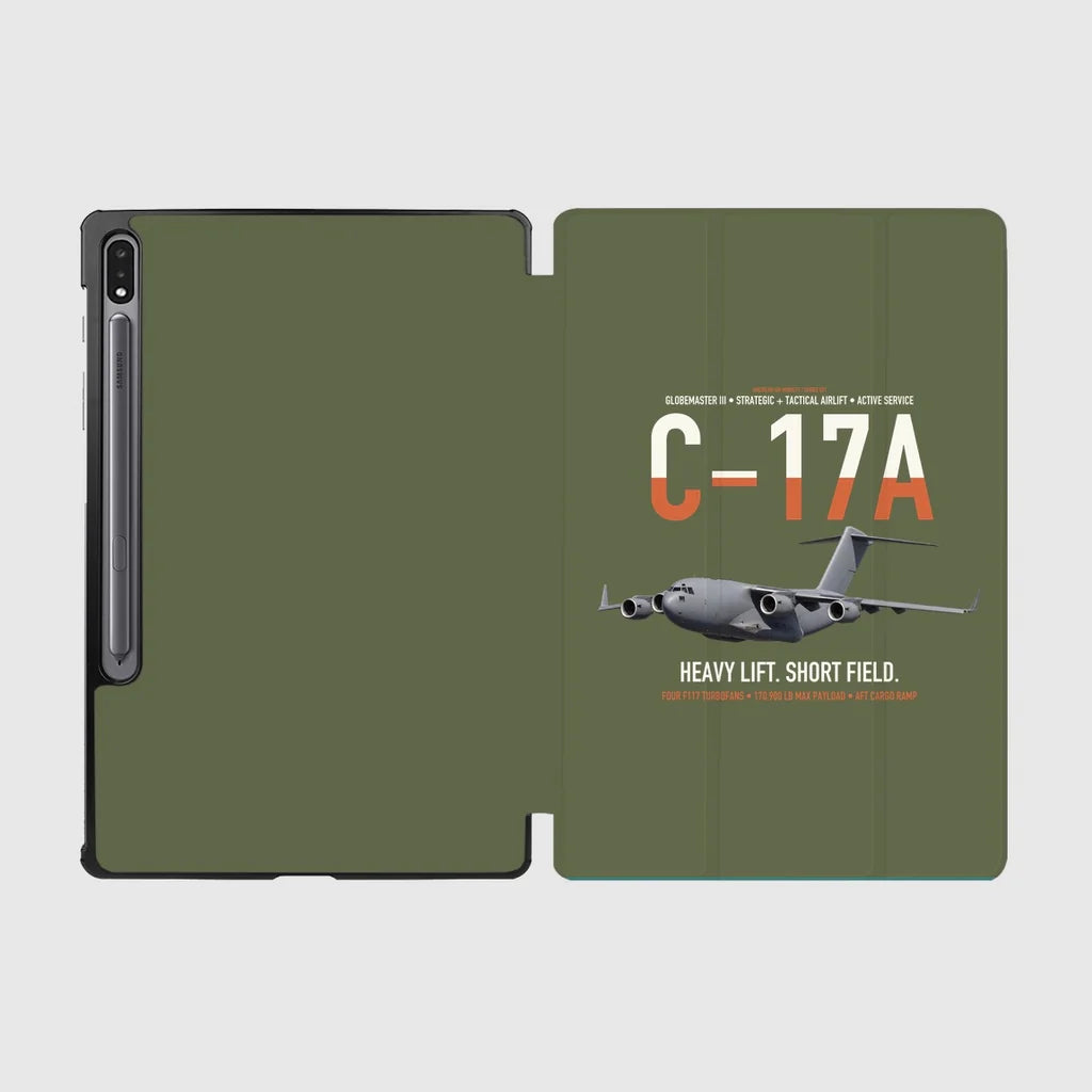 C-17A Globemaster III design on green army samsung tablet tablet case