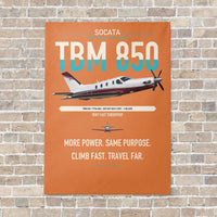 Thumbnail for Socata TBM 850 vertical canvas print - no frame - orange background