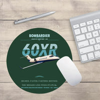 Thumbnail for Bombardier Learjet 60XR design on dark green round mouse pad