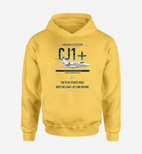 Thumbnail for Cessna Citation CJ1+ design on yellow double-side hoodie, single-side print