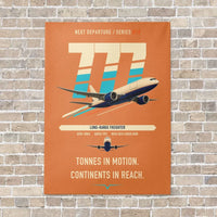 Thumbnail for Boeing 777F vertical canvas print - no frame - orange background