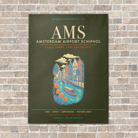 Thumbnail for Amsterdam Airport Schiphol AMS - Canvas Framed - Green Army