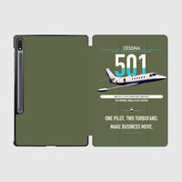 Thumbnail for Cessna 501 Citation I SP design on green army samsung tablet tablet case